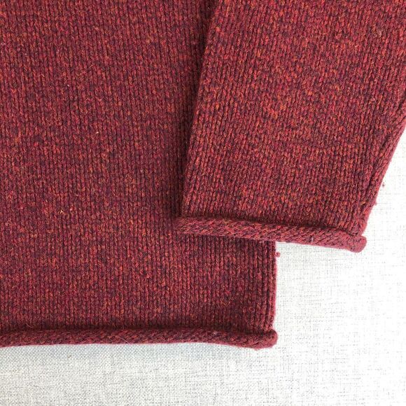 Eastside Westside Sweater Men's XL Roll Neck Lambswool Blend Dark Red‎ Stripe - Picture 5 of 11